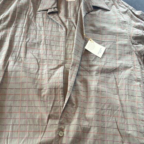 Men's Stubbs Collection Olive Check Long Sleeve Western Shirt Size L No Buttons - Picture 12 of 13